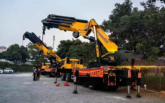 豪利777折叠臂起沉机批量交付东南助力桥梁建设